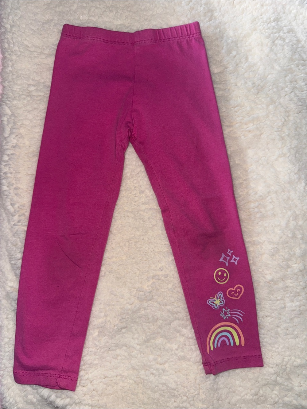 The Children's Place Fuchsia Rainbow & Smiley Graphic Leggings